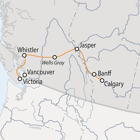 carte-Des Montagnes Rocheuses aux Baleines du Pacifique