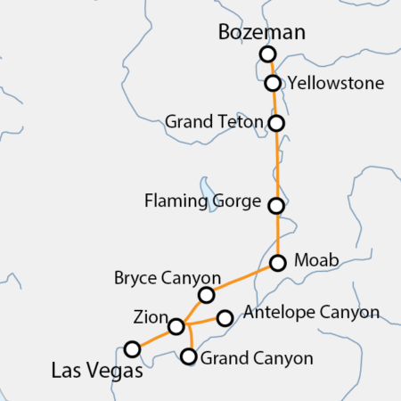 carte-INCONTOURNABLES DE YELLOWSTONE AU GRAND CANYON
